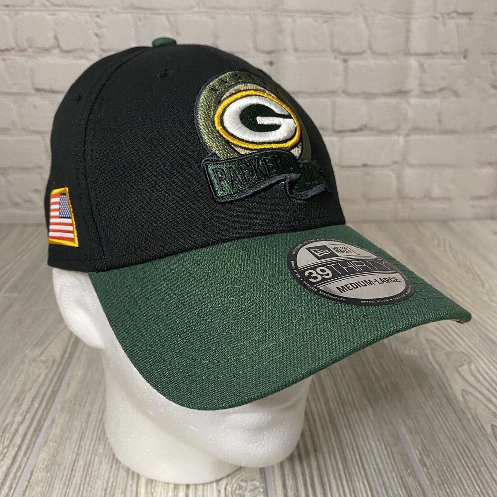 New Era Green Bay Packers NFL Salute To Service Flex Hat M/L 39Thirty Logo New